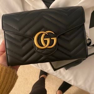 GG Matelassé Leather Wallet on a Chain